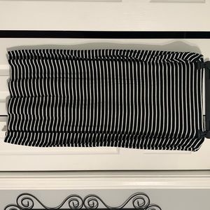 Midi length striped cotton skirt